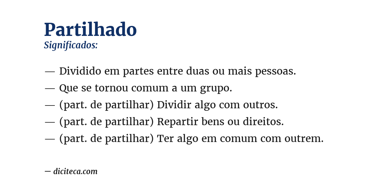 Significado de partilhado