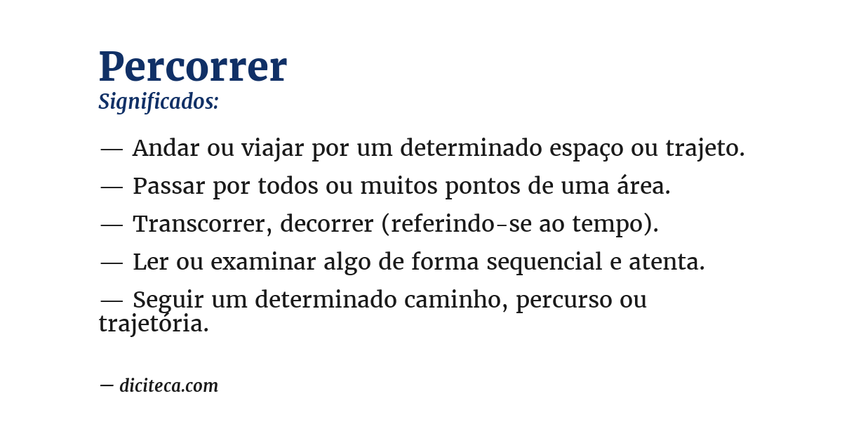 Significado de percorrer