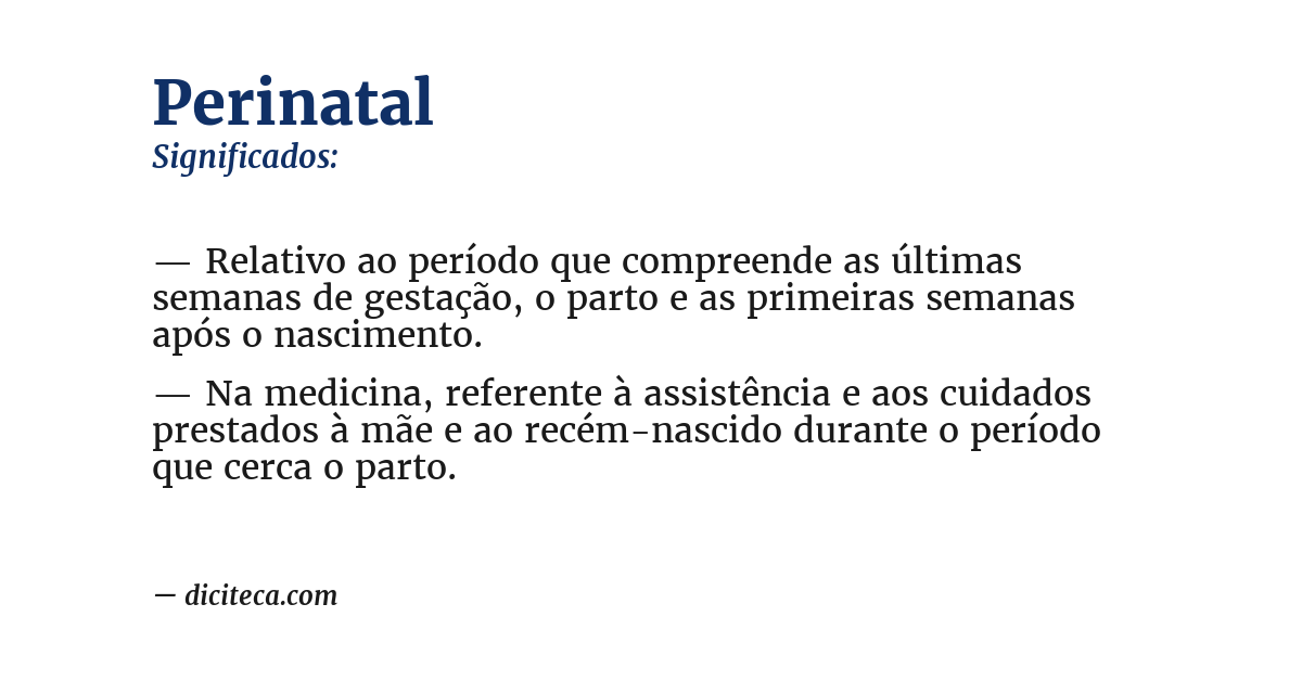 Significado de perinatal