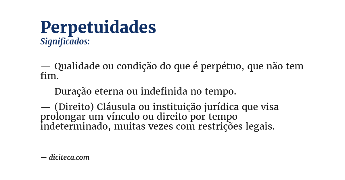 Significado de perpetuidades