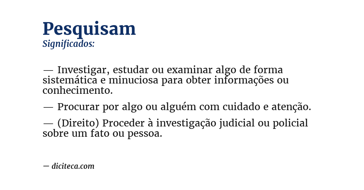 Significado de pesquisam