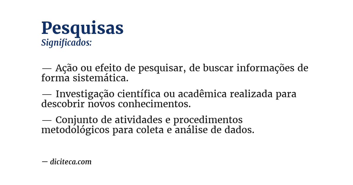 Significado de pesquisas