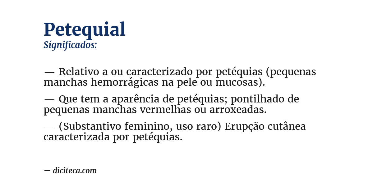 Significado de petequial