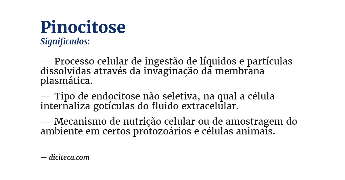 Significado de pinocitose