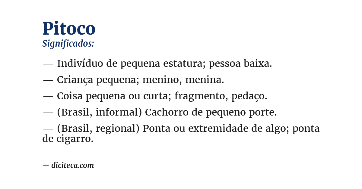 Significado de pitoco