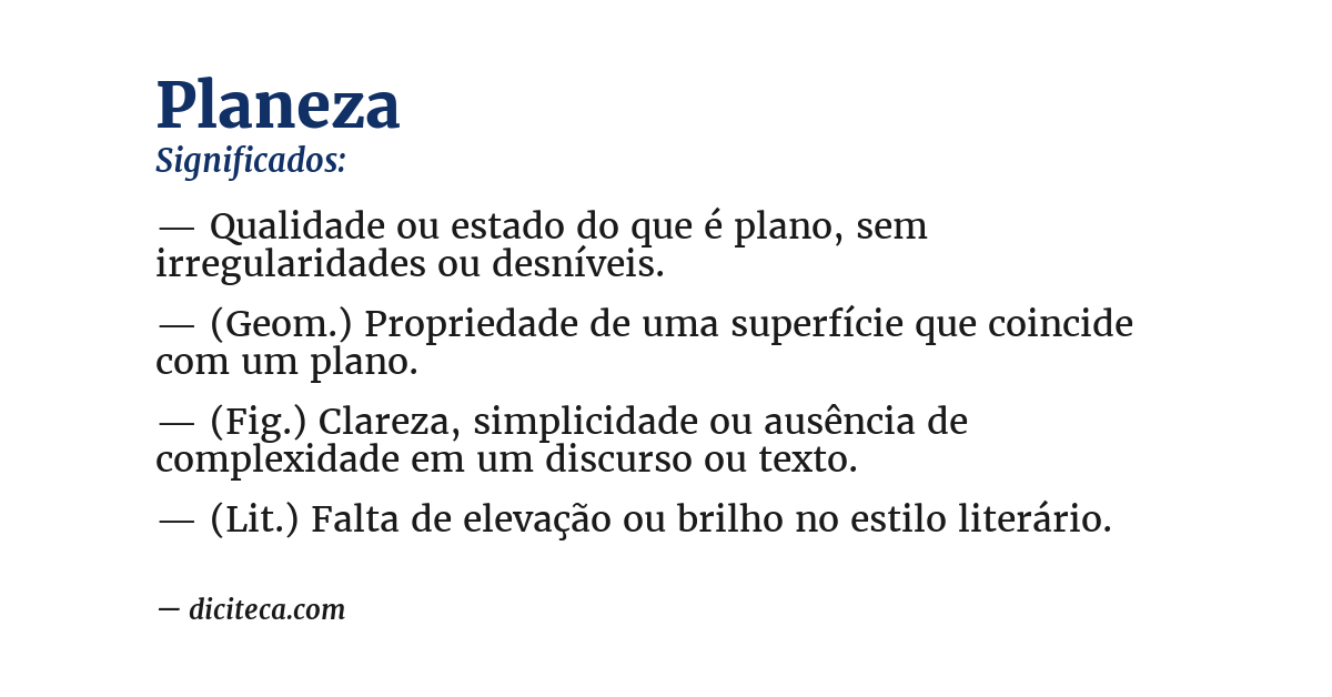 Significado de planeza