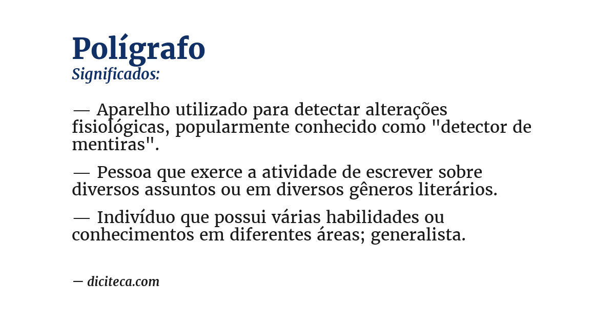 Significado de polígrafo
