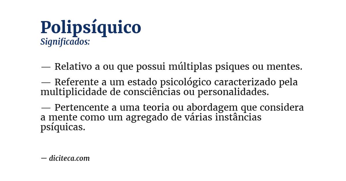 Significado de polipsíquico