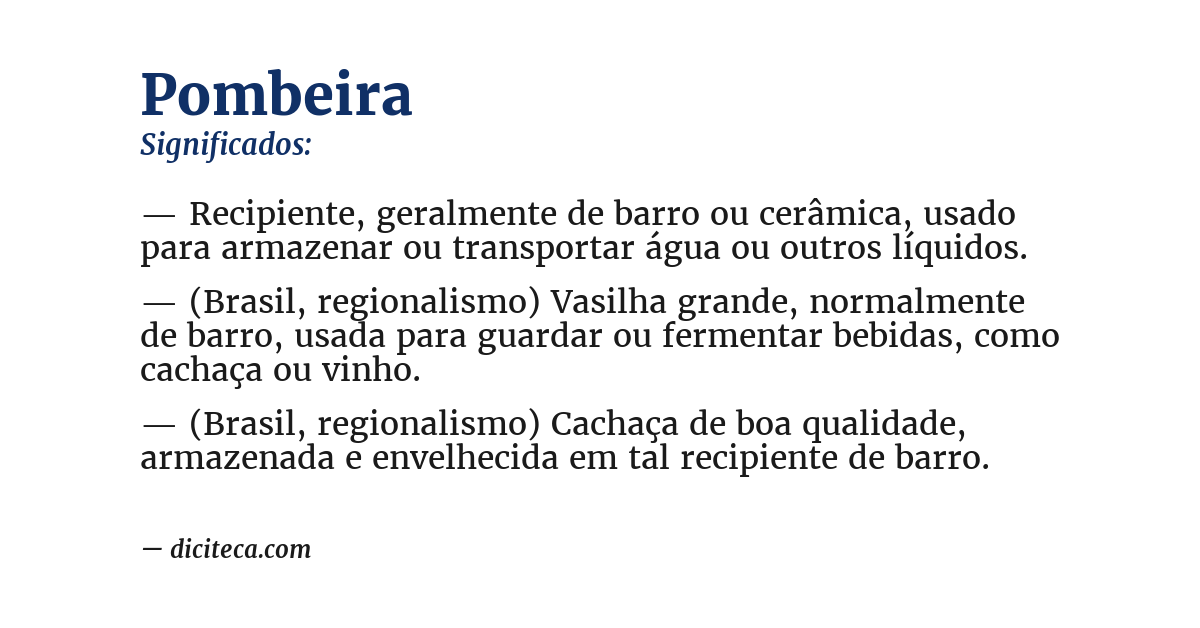 Significado de pombeira