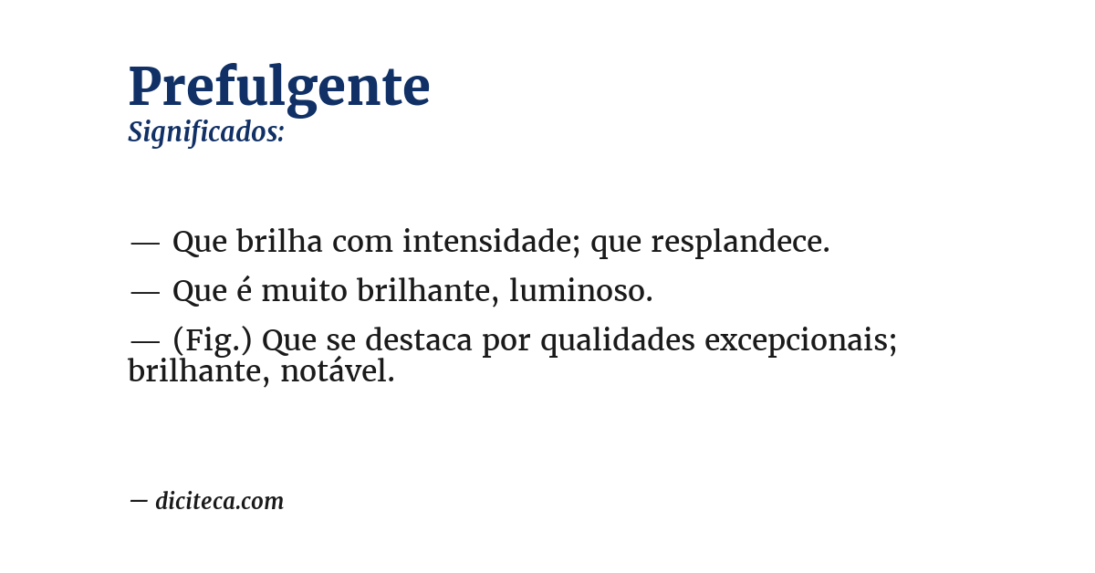 Significado de prefulgente