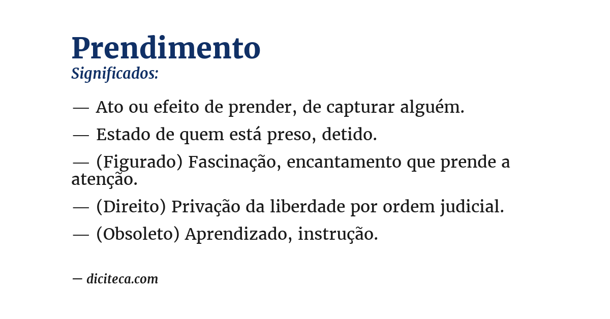 Significado de prendimento