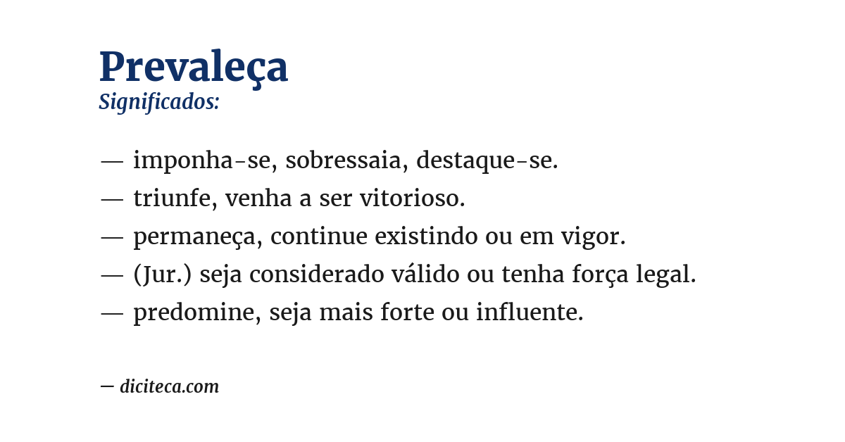 Significado de prevaleça