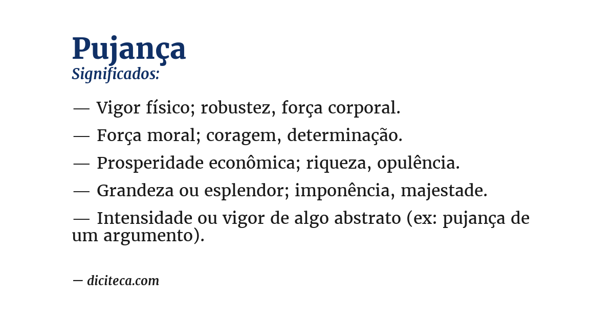 Significado de pujança