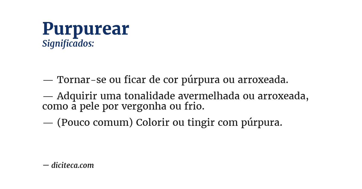 Significado de purpurear
