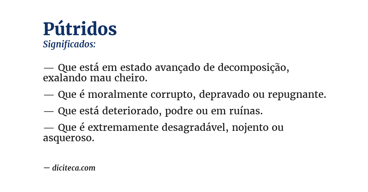 Significado de pútridos