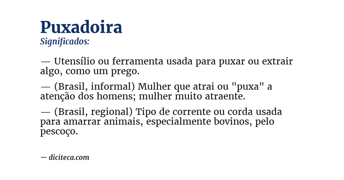 Significado de puxadoira