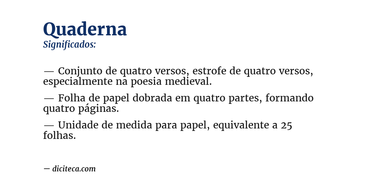 Significado de quaderna