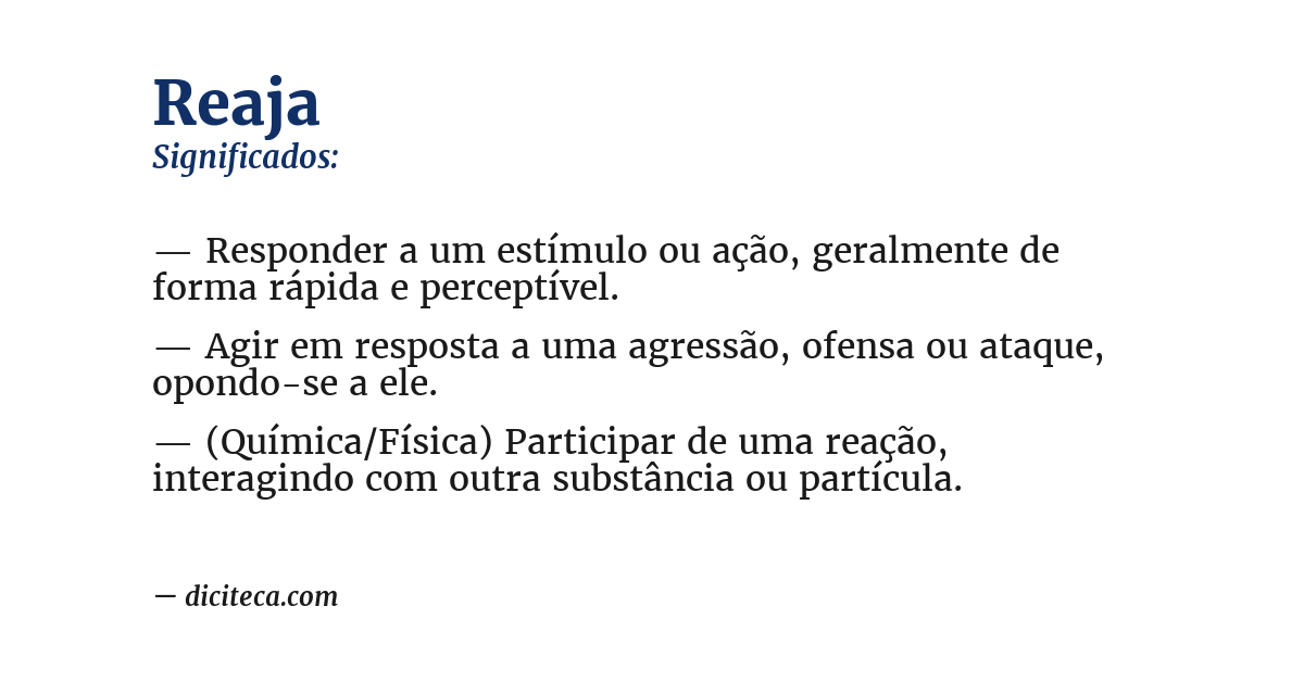 Significado de reaja
