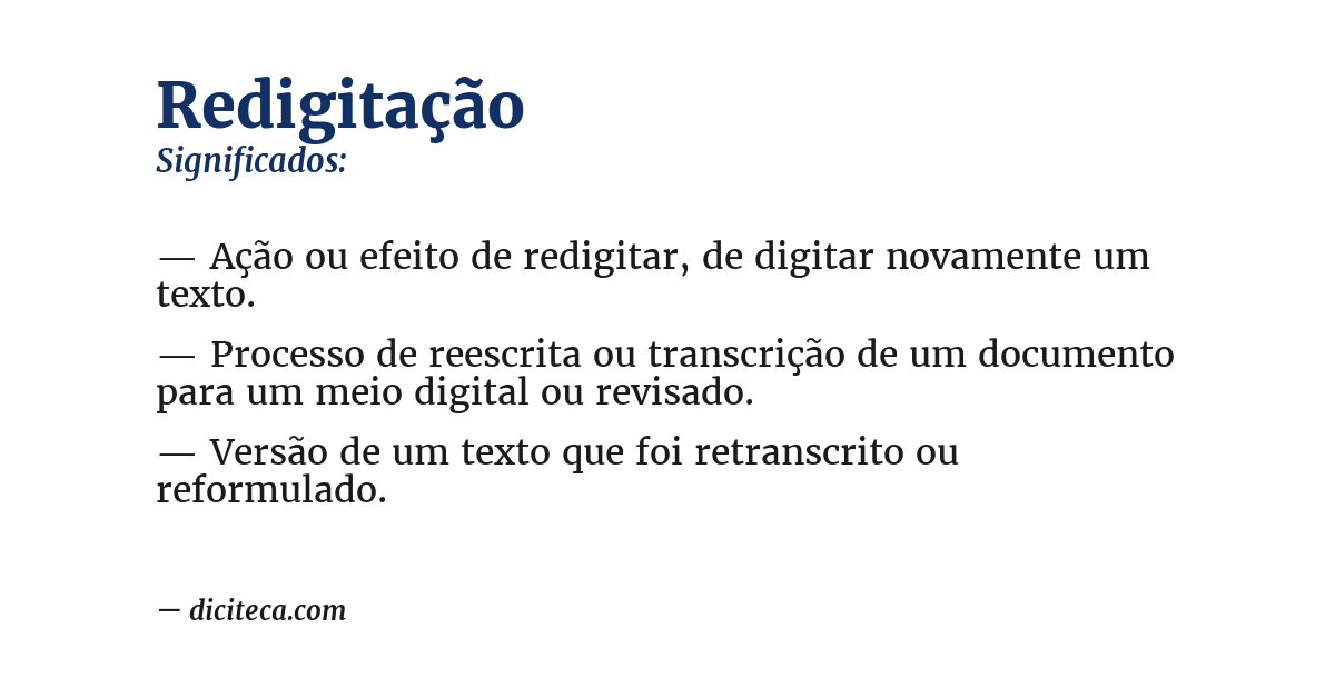 Significado de redigitação