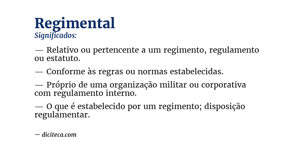 Significado de regimental