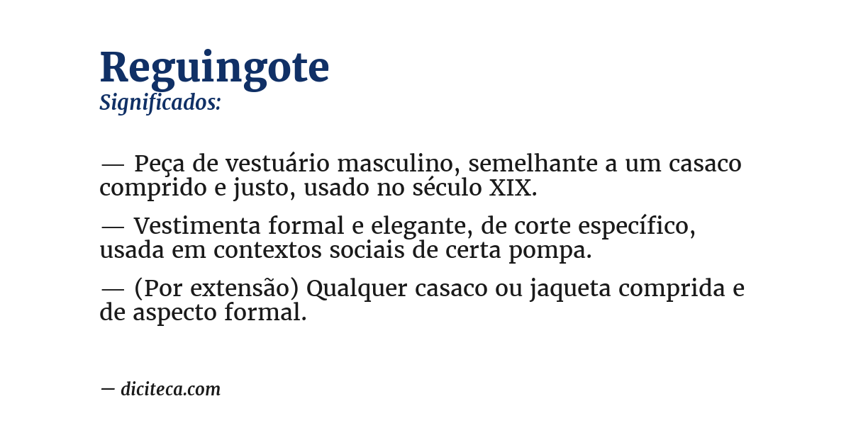 Significado de reguingote