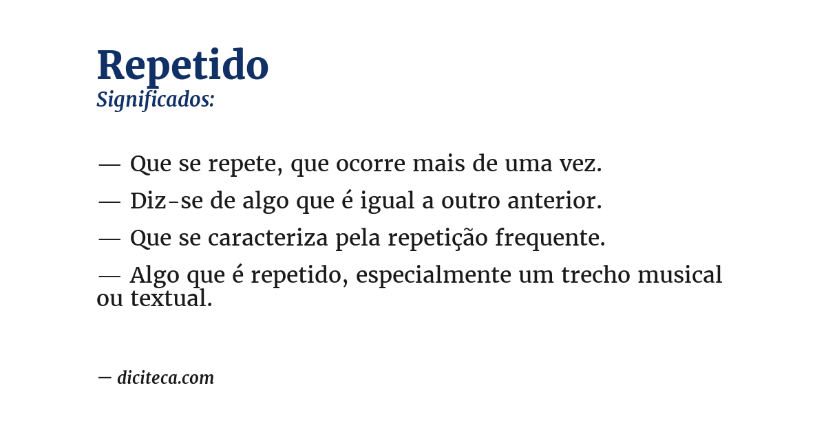 Significado de repetido