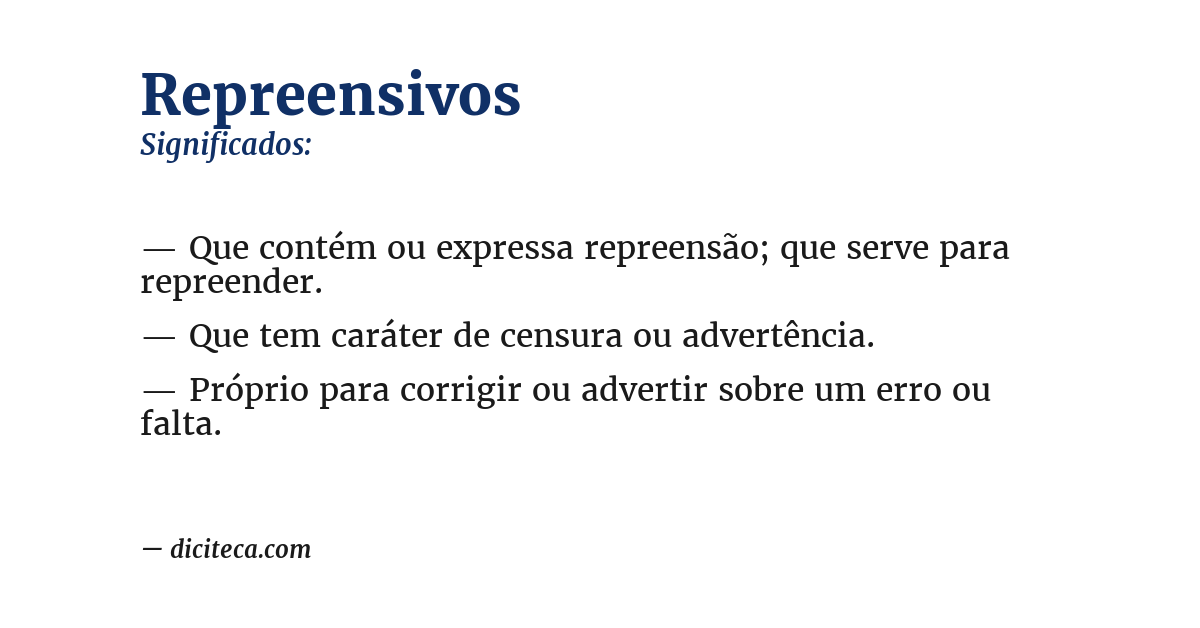 Significado de repreensivos