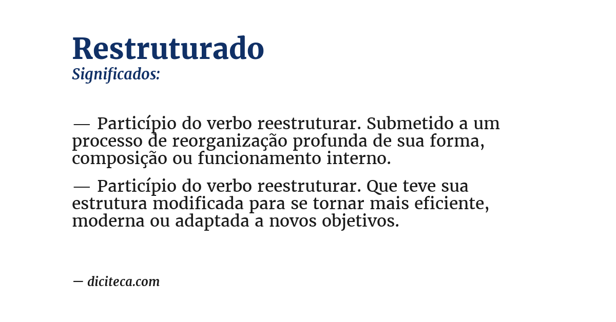 Significado de restruturado