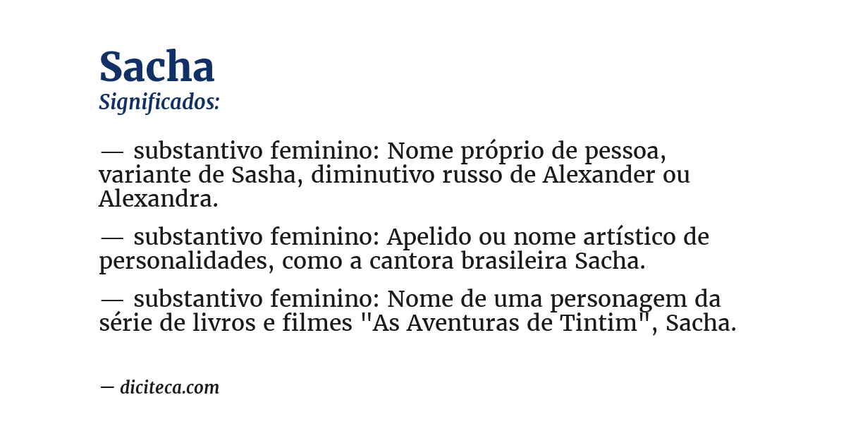 Significado de sacha