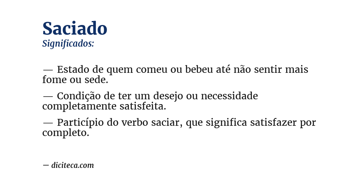 Significado de saciado