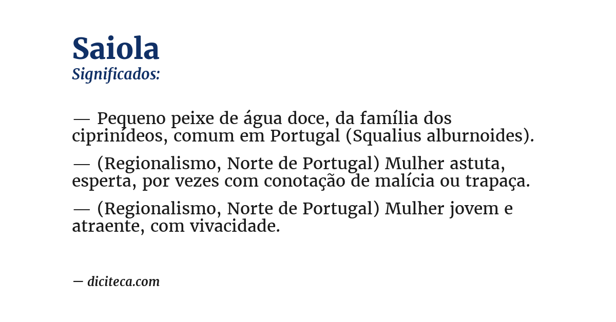 Significado de saiola