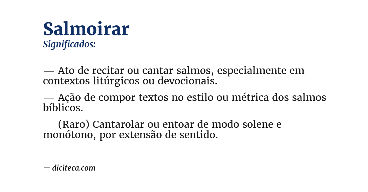 Significado de salmoirar