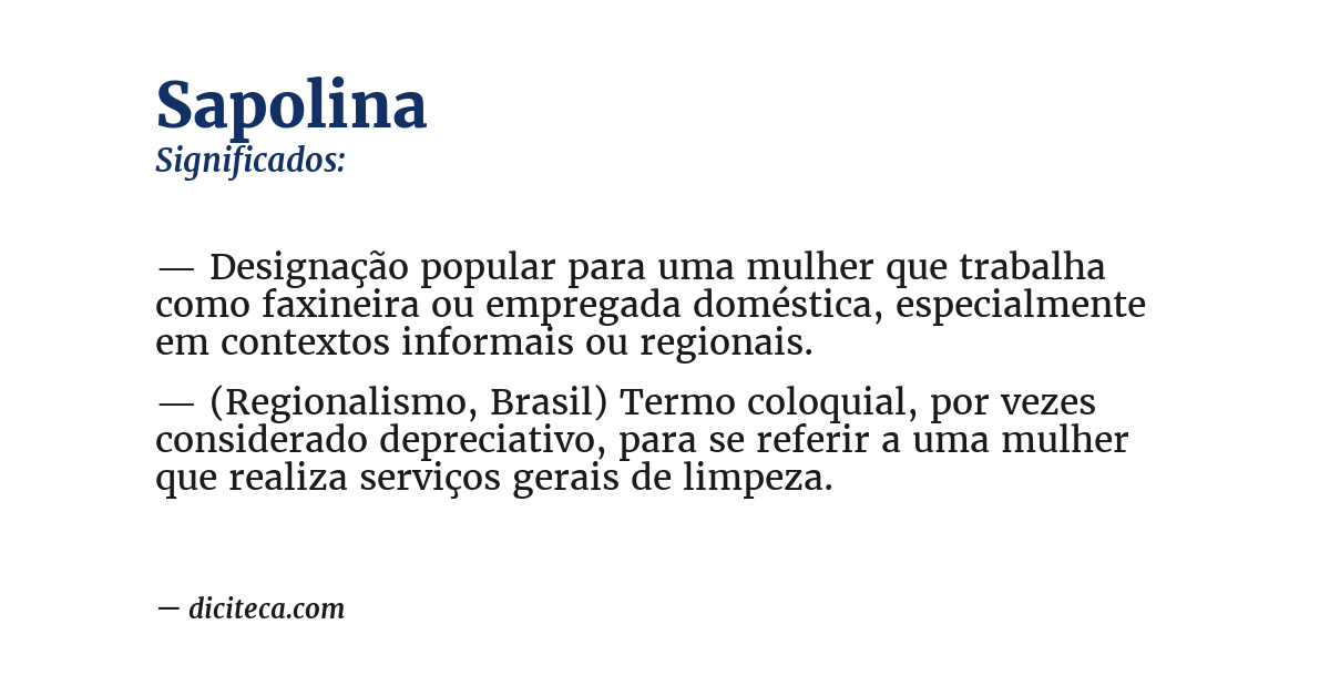 Significado de sapolina