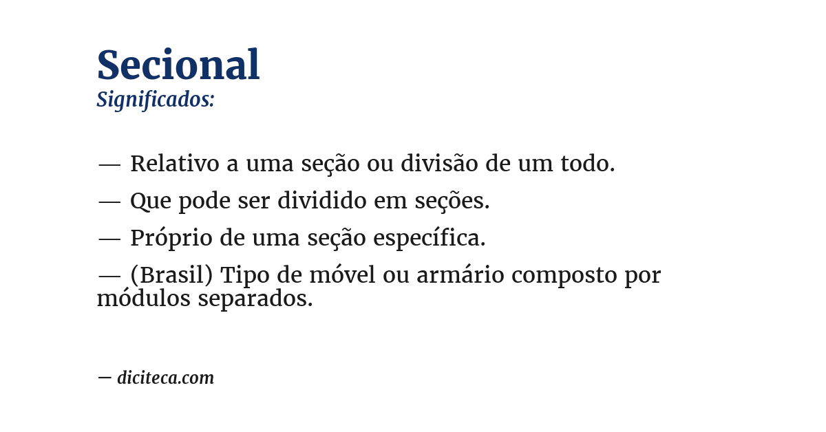 Significado de secional