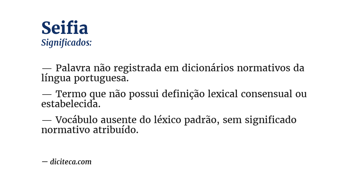 Significado de seifia