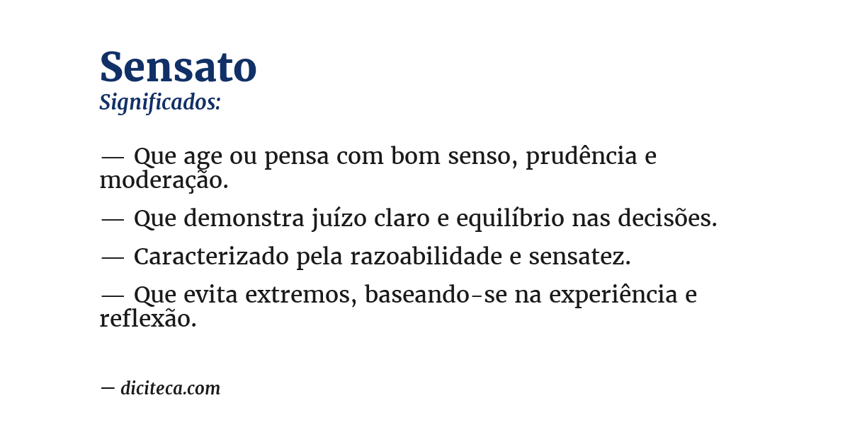 Significado de sensato