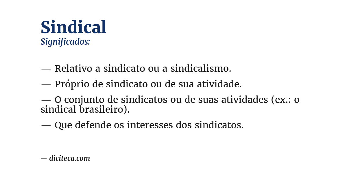 Significado de sindical