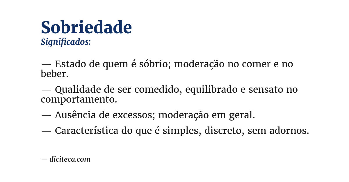 Significado de sobriedade