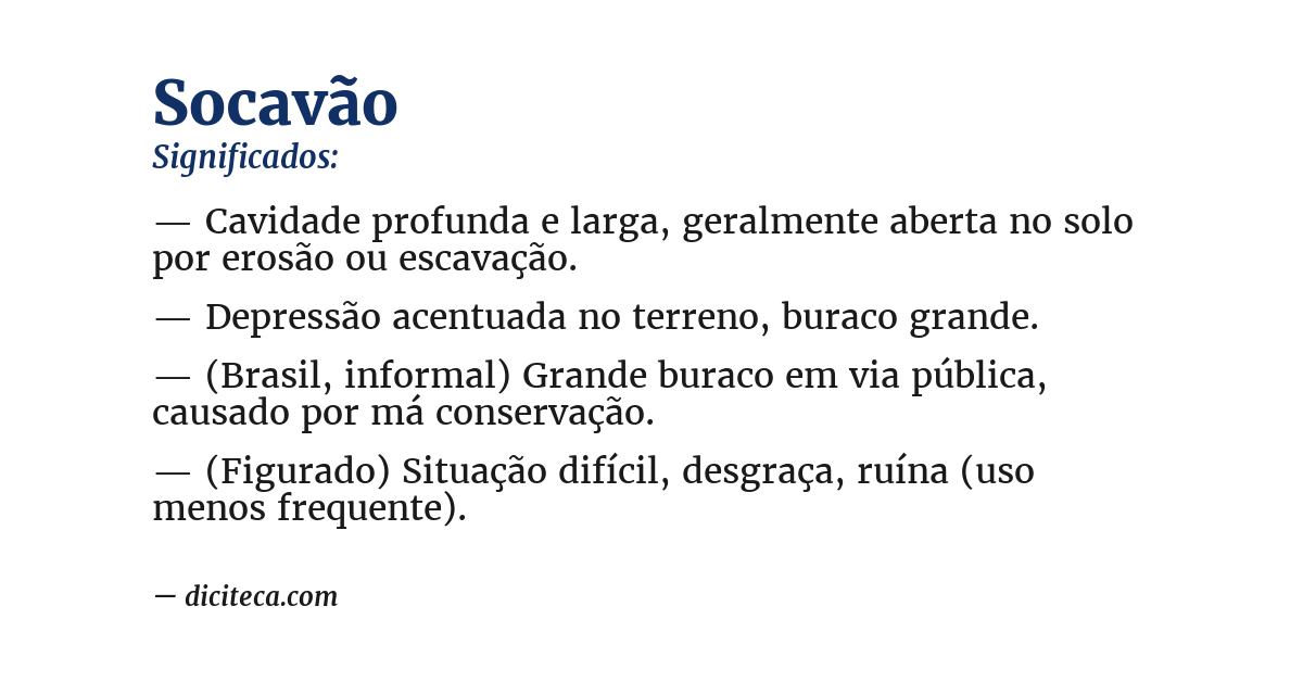 Significado de socavão