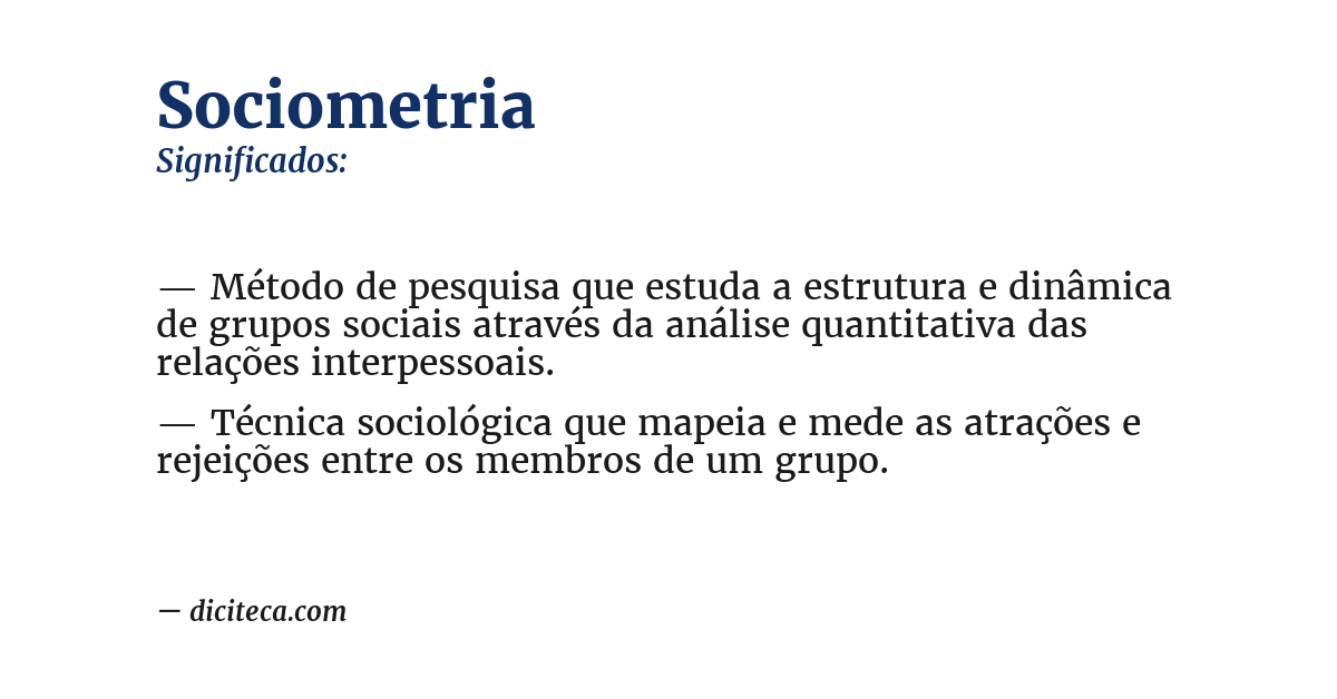 Significado de sociometria