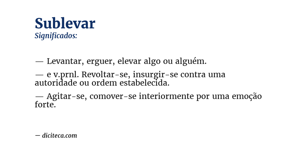 Significado de sublevar