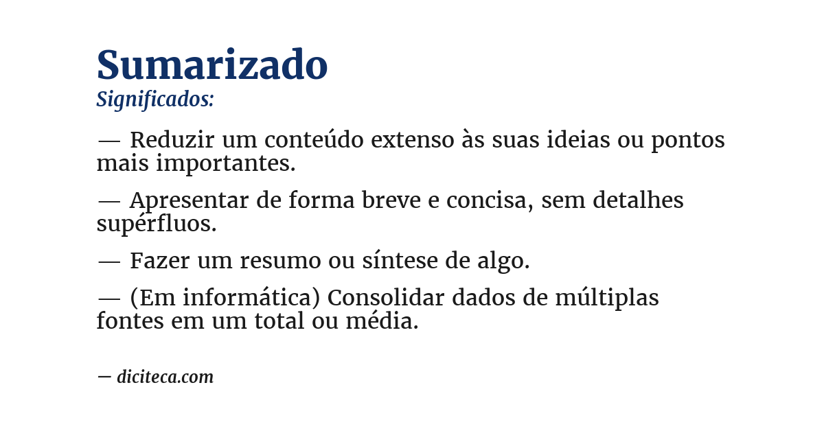 Significado de sumarizado