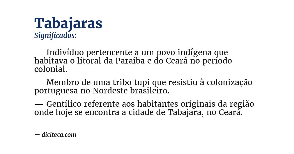 Significado de tabajaras