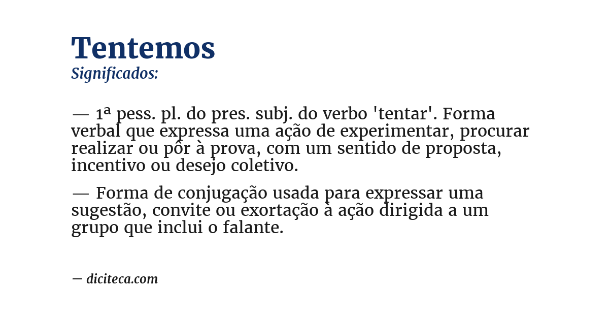 Significado de tentemos