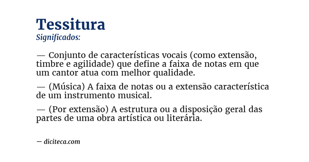 Significado de tessitura