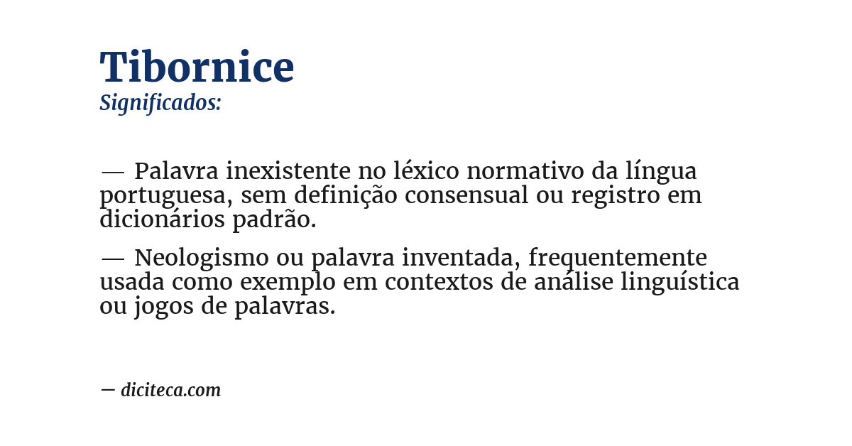 Significado de tibornice