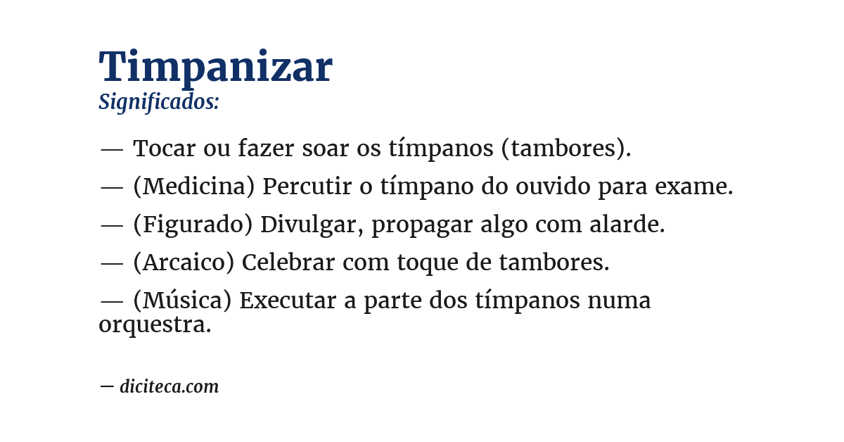 Significado de timpanizar