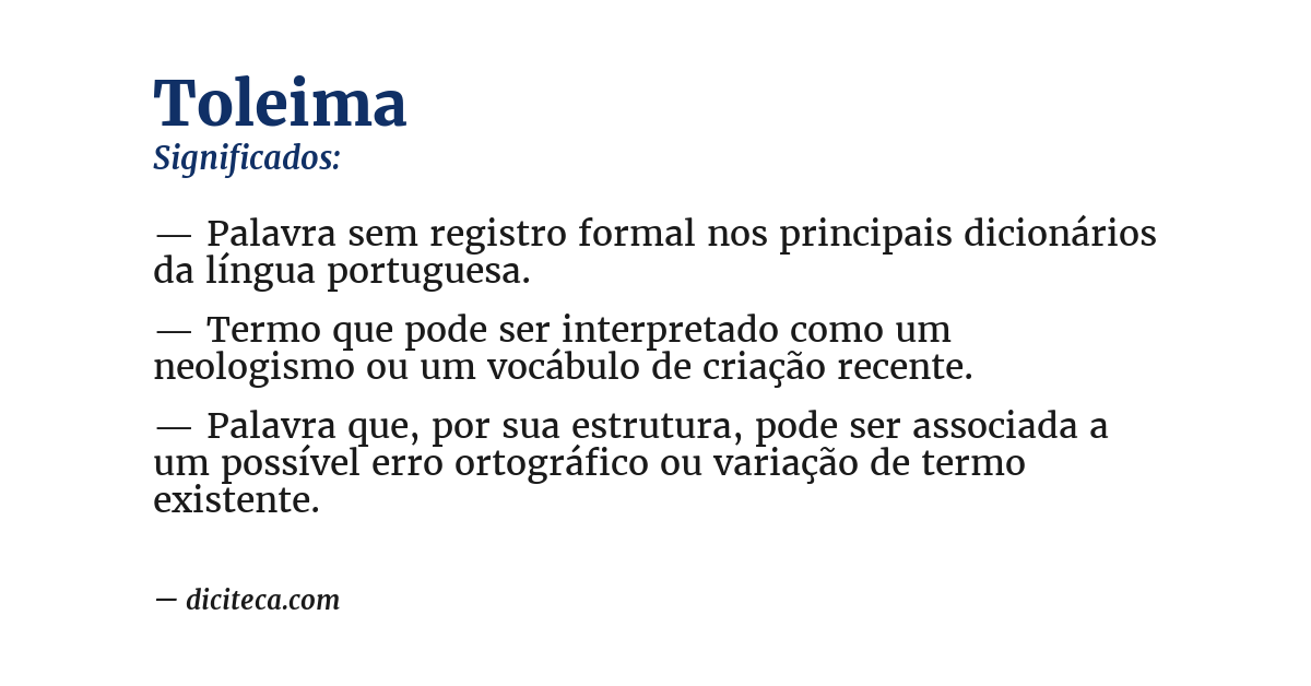 Significado de toleima