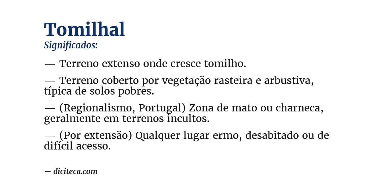 Significado de tomilhal