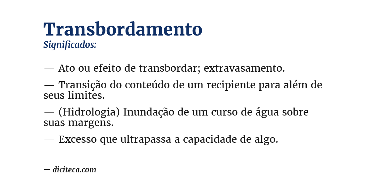 Significado de transbordamento